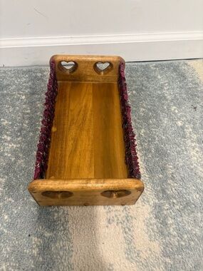 Vintage Cottage Core Wooden Heart Cutouts Napkin holder/serving tray